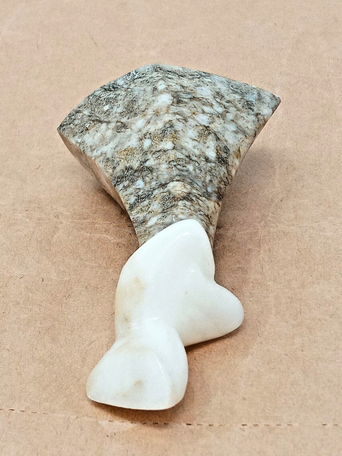 USSR Woman Marble Statue hand carved 4.5″ t female vintage 1970s soviet russia
