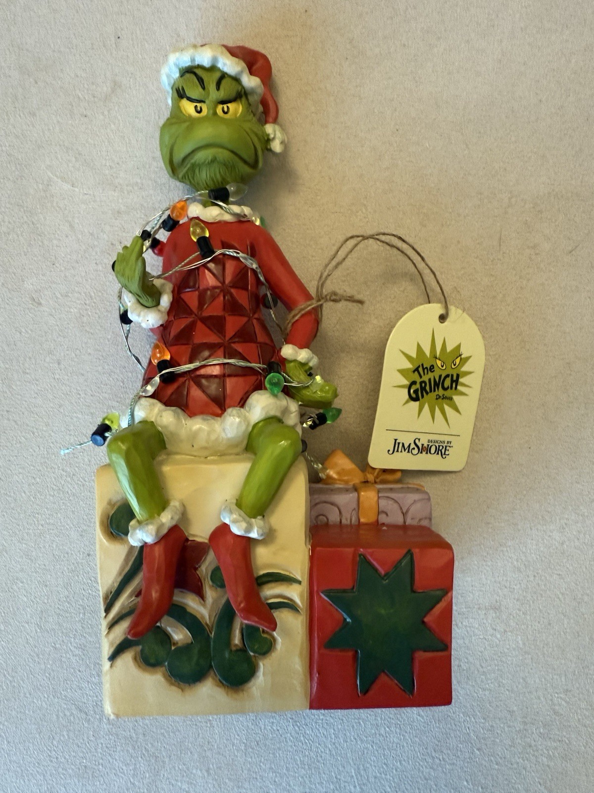 Jim Shore Grinch “All Tangled Up” Light Up Figurine Style 6008887 NEW -No Box-