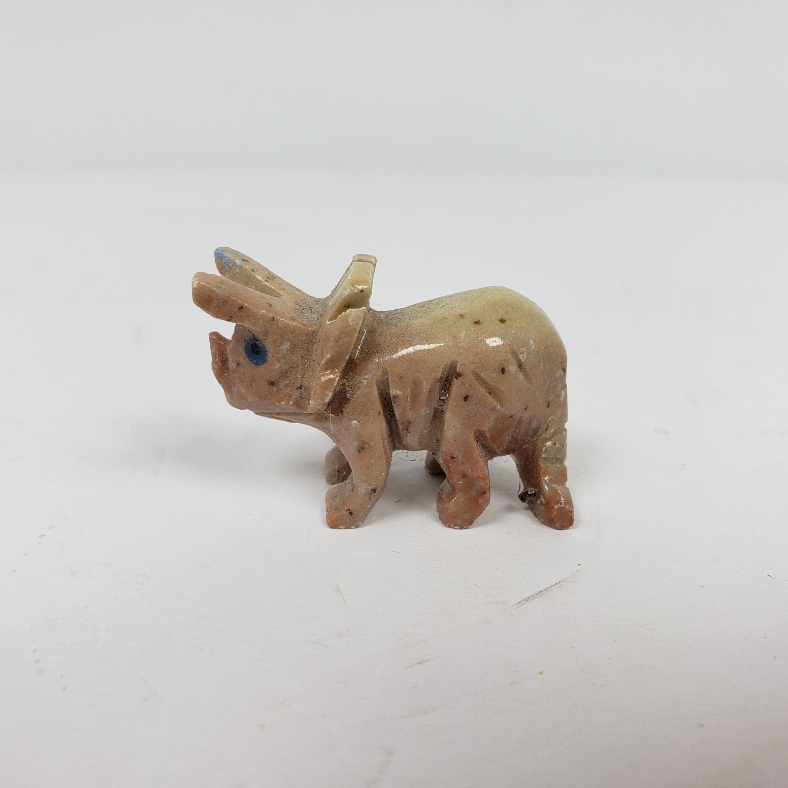 Unbranded Hand Carved Dino Dinosaur Triceratops Soapstone 1″ Figure Figurine