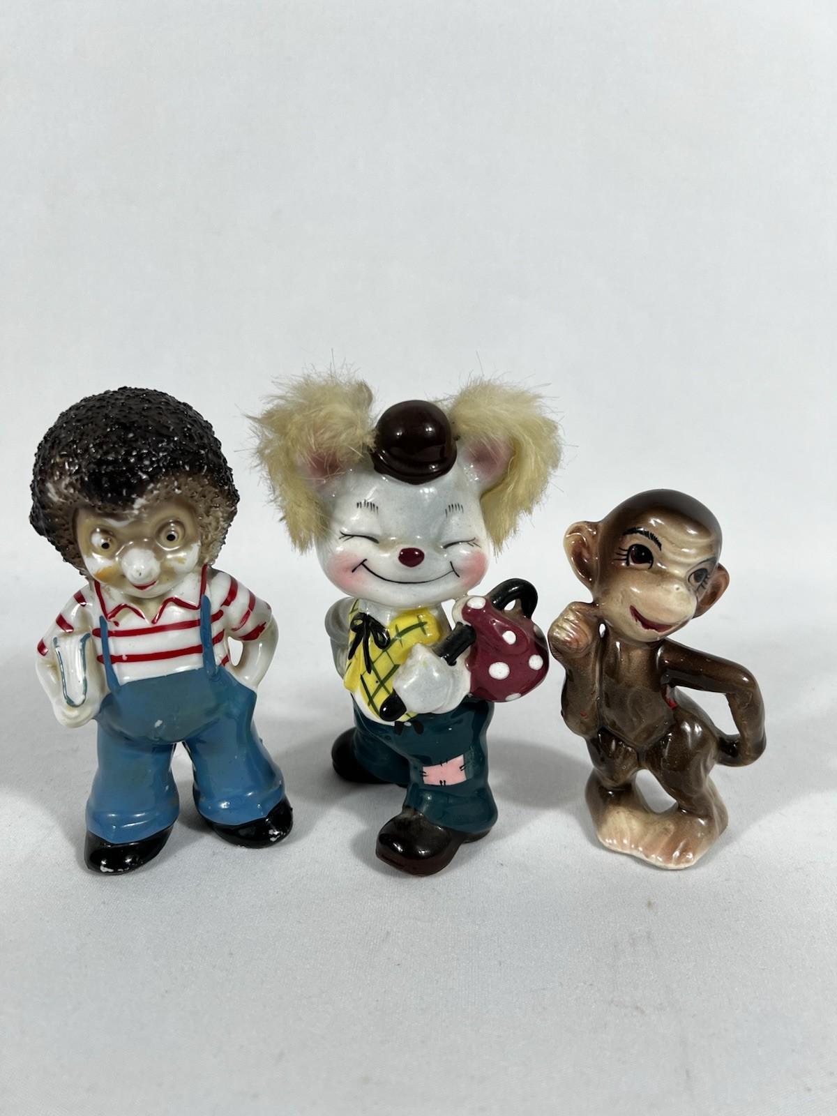 Vintage Random Trinket Anthropomorphic Figure Lot Animal 3 Piece Kitsch Eclectic