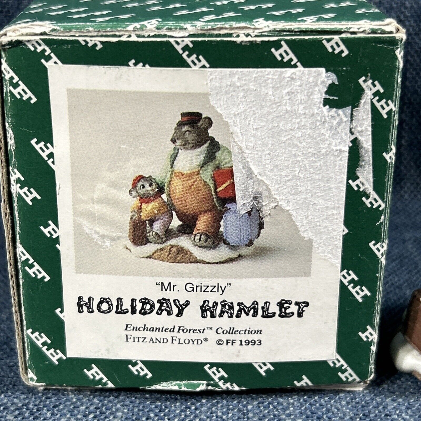 Fitz and Floyd Holiday Hamlet Mr. Grizzly Enchanted Forest Collection 1993 Box