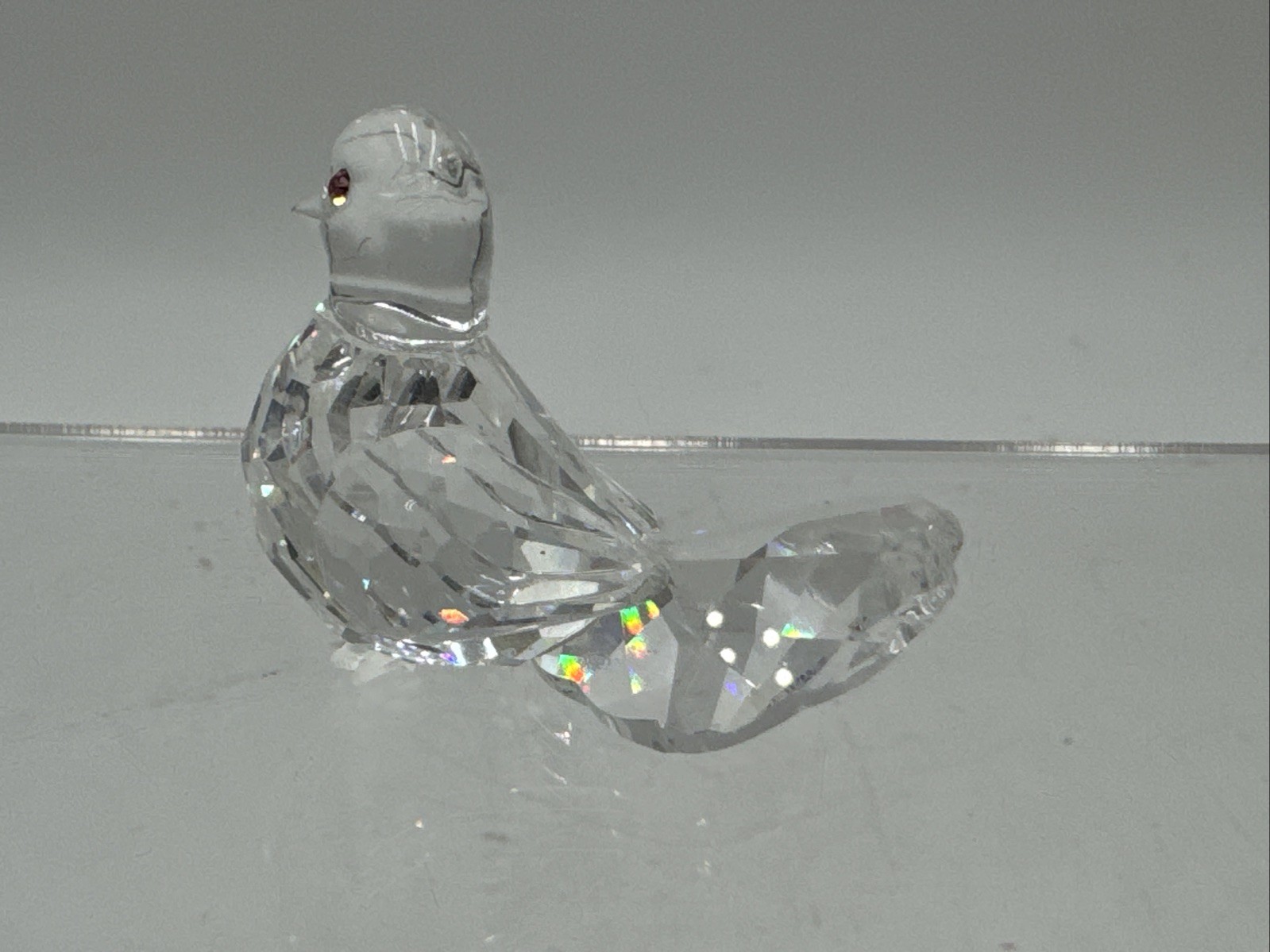 Swarovski Crystal Feathered Friends Dove Pigeon Pink Eyes Figurine 191696