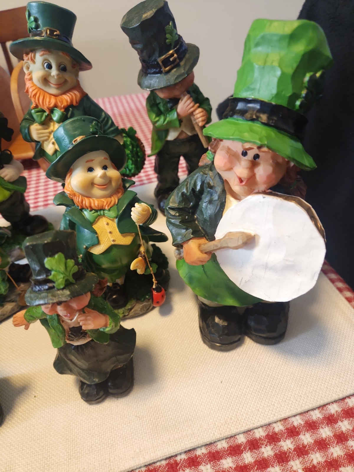 Vintage 10 Hand-painted Leprechauns