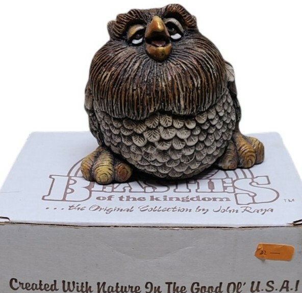 Vintage Beasties Of The Kingdom John Raya Owl Sculpture Figure 1980’s