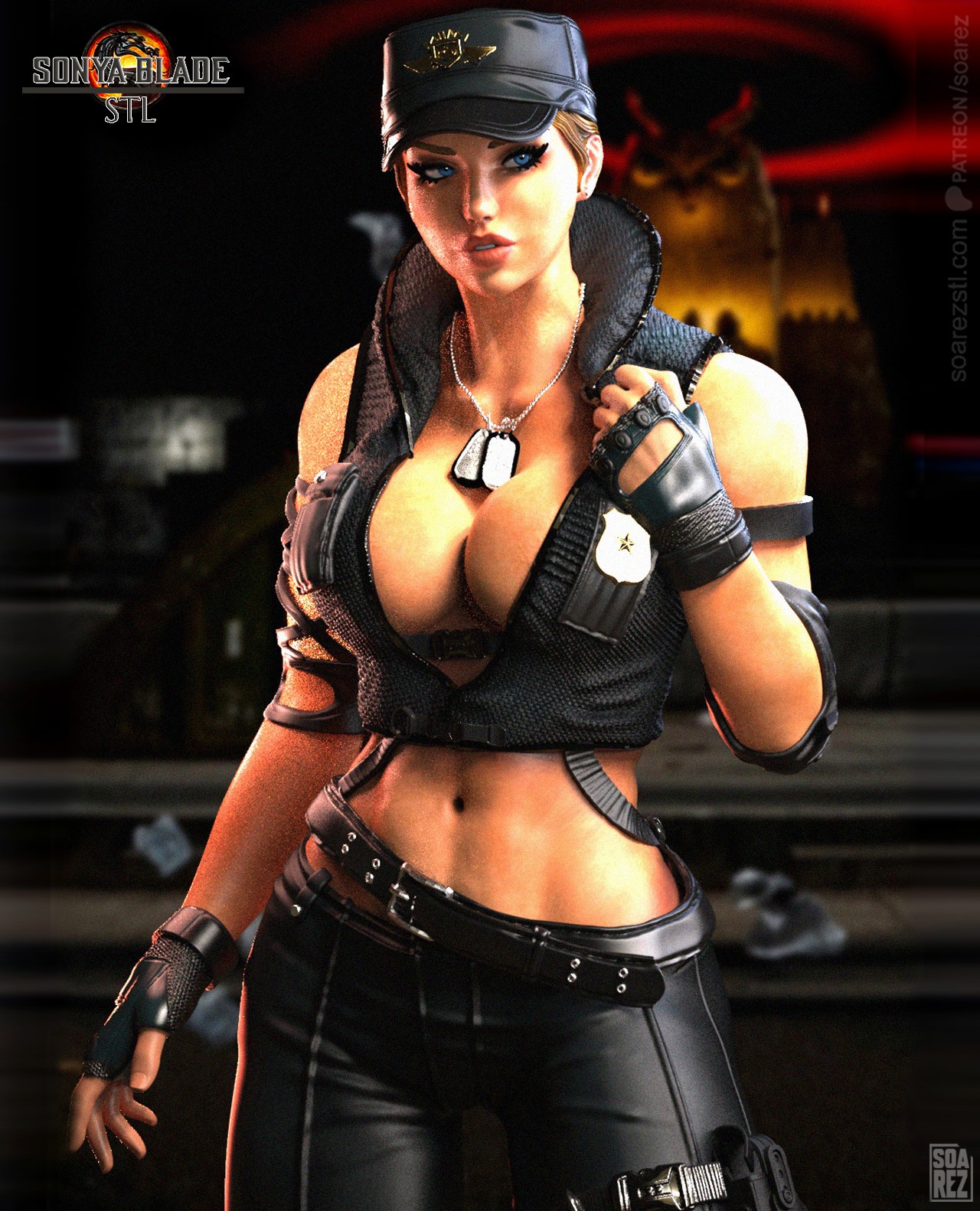 Sonya Blade Mortal Kombat Hand Painted Collectible Display Model Figure