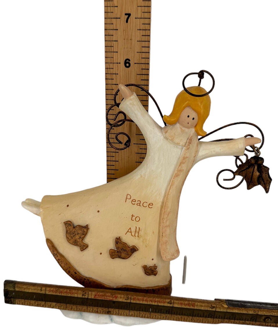 Russ Berrie Co Glitter & Gold “Peace To All” Figurine #22558