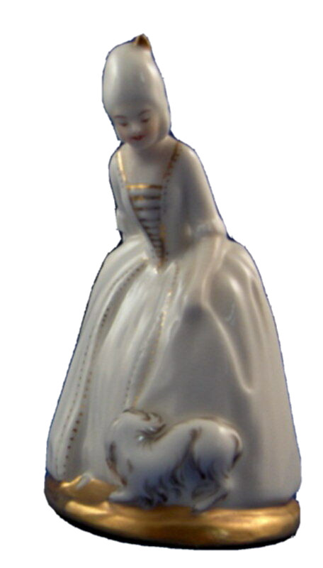 Fun Augarten Porcelain Miniature Lady Figurine Porzellan Frau Figur Wien Figure