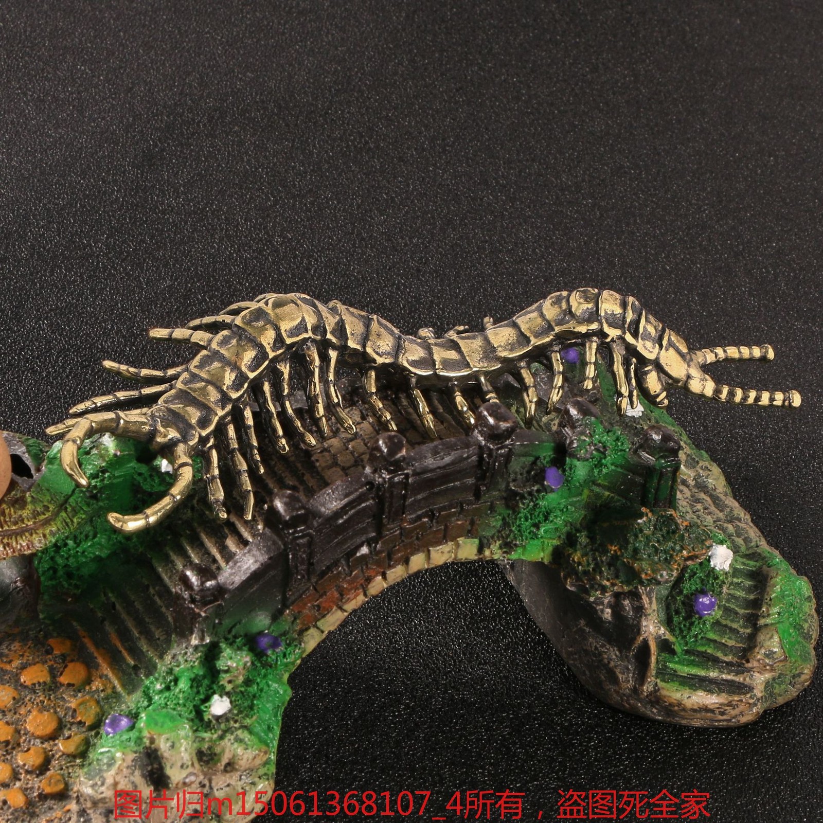 Antique Style Patina Centipede Brass Statue Home Decor Collectible Art