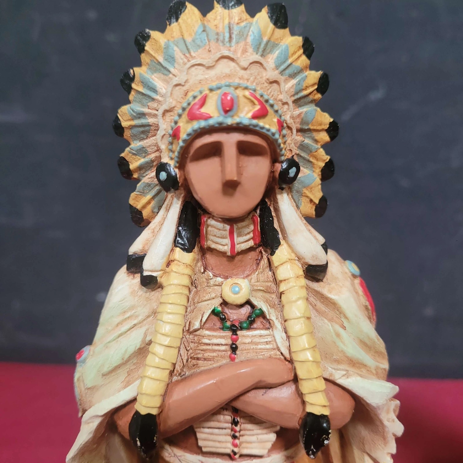 Pacific Rim Thanksgiving Decor Cubist Native American Indians 9″ Figure Set