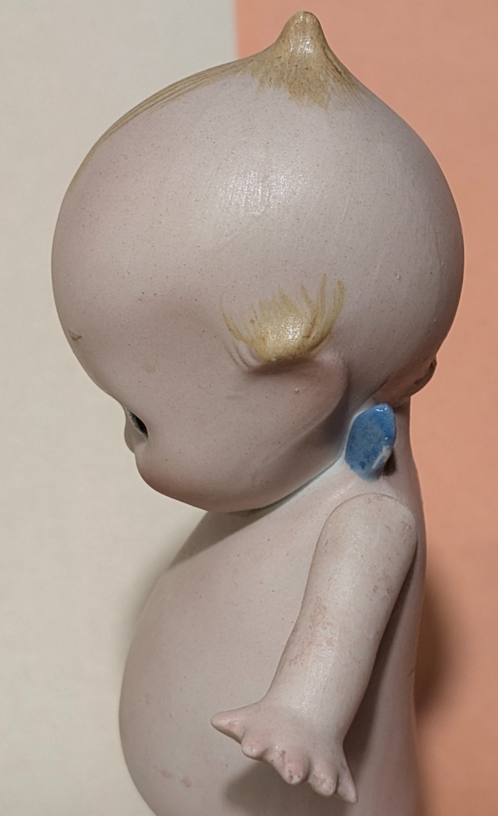 Antique Rose O’Neill Kewpie Jointed Arms Bisque Figurine 5.75″ Incised Signature