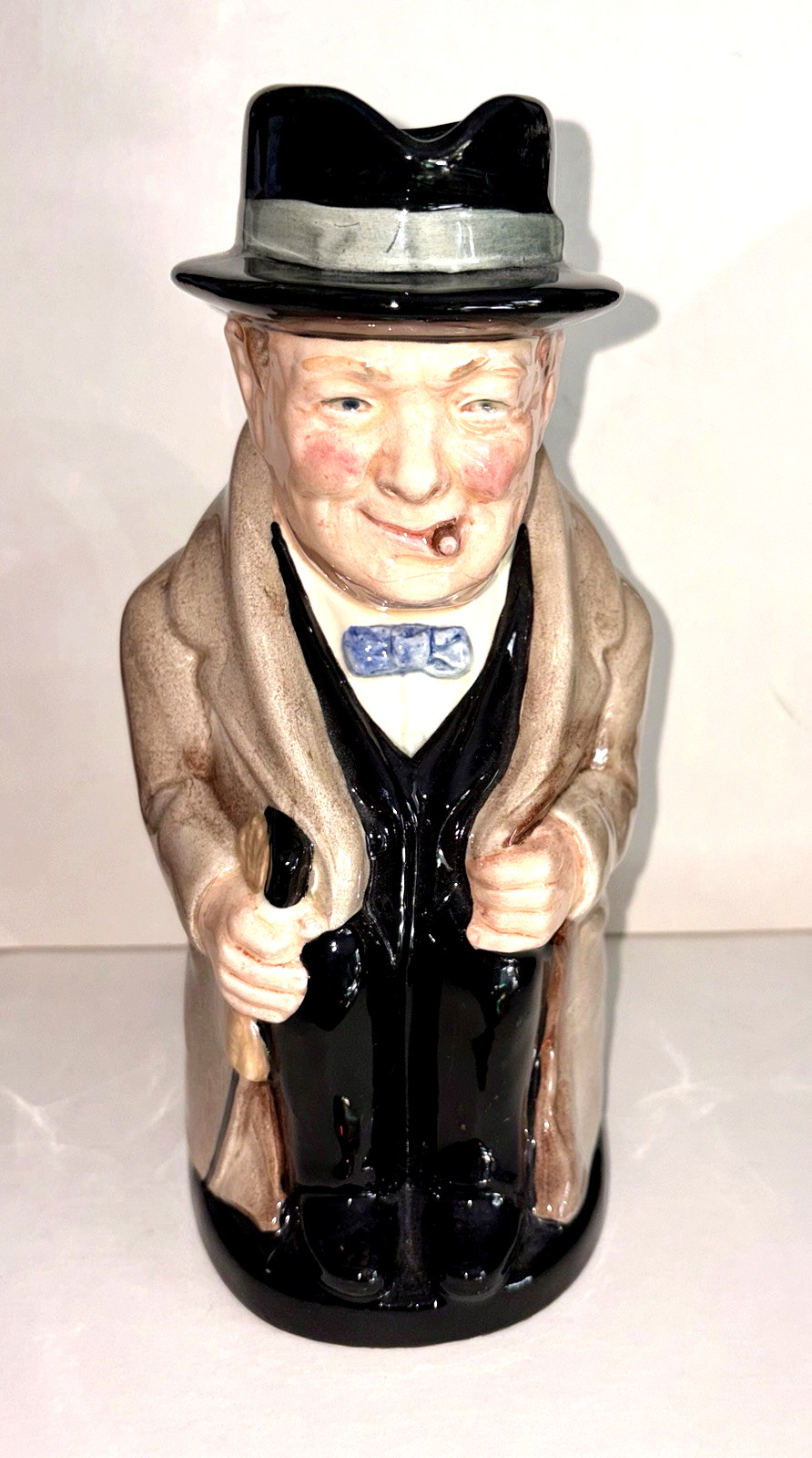 Vintage Royal Doulton Men of History Winston Churchill Large 9″ Toby Mug Jug