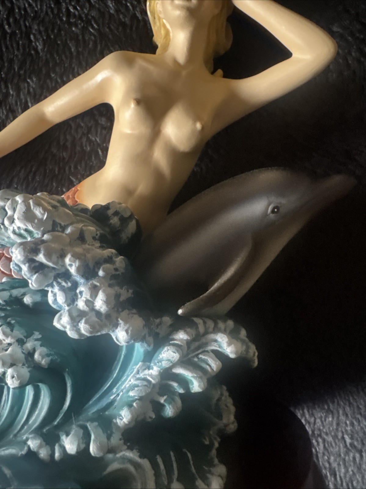Vintage Davinci Collection Resin Figurine Mermaid Dolphin RARE