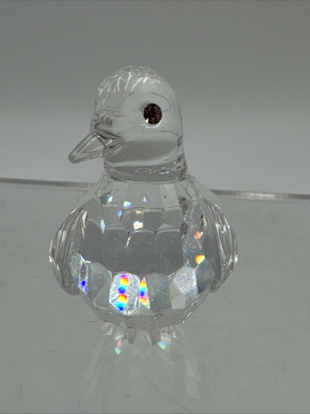 Swarovski Crystal Feathered Friends Dove Pigeon Pink Eyes Figurine 191696