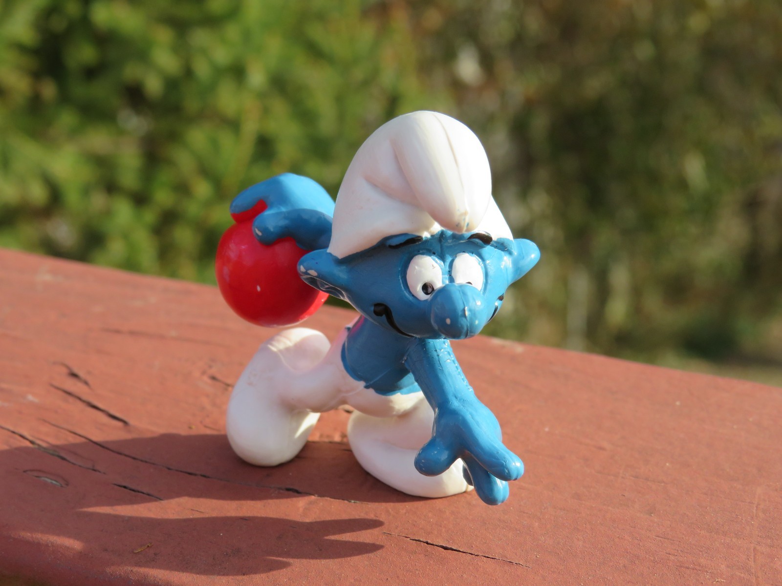 Vintage 1980’s Bowling Smurf Figurine