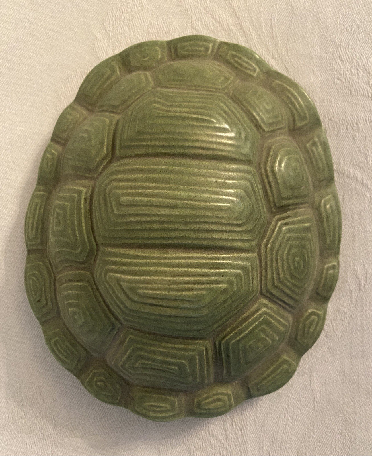 Vintage 1967 Holland Mold Green Ceramic Turtle Tortoise Jar with Lid Signed
