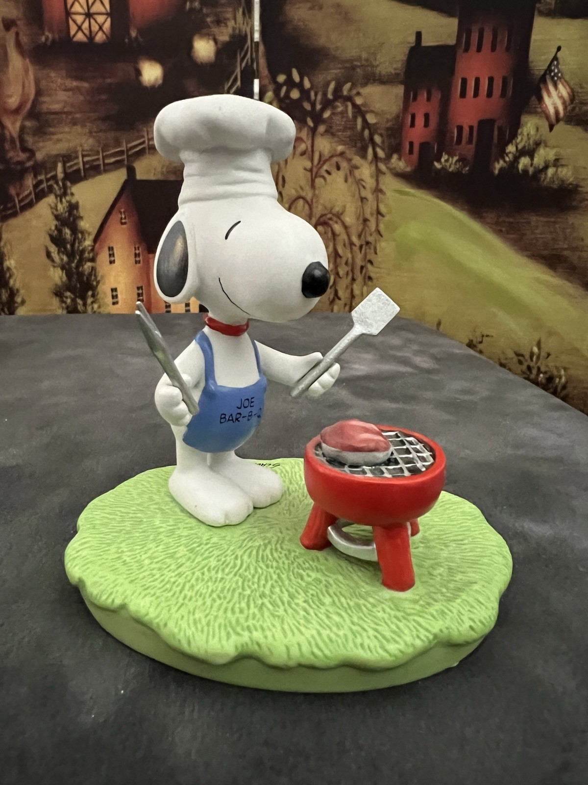 Hallmark Peanuts Joe Bar-B-Q Grilling Summer Gallery Figurine Numbered EUC