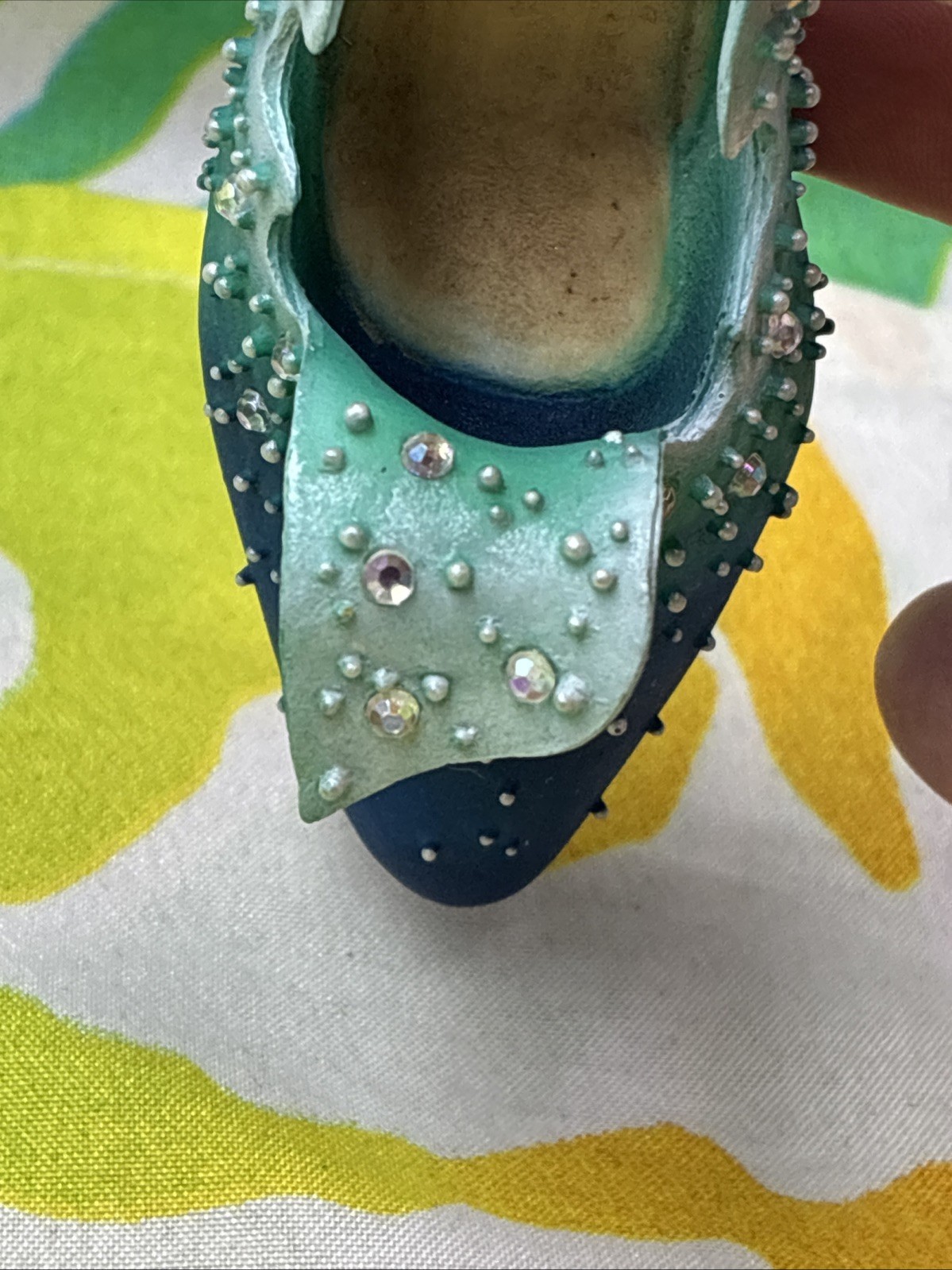 Just The Right Shoe By Raine “The Wave” Ceramic Decorative Miniture Heel Blue