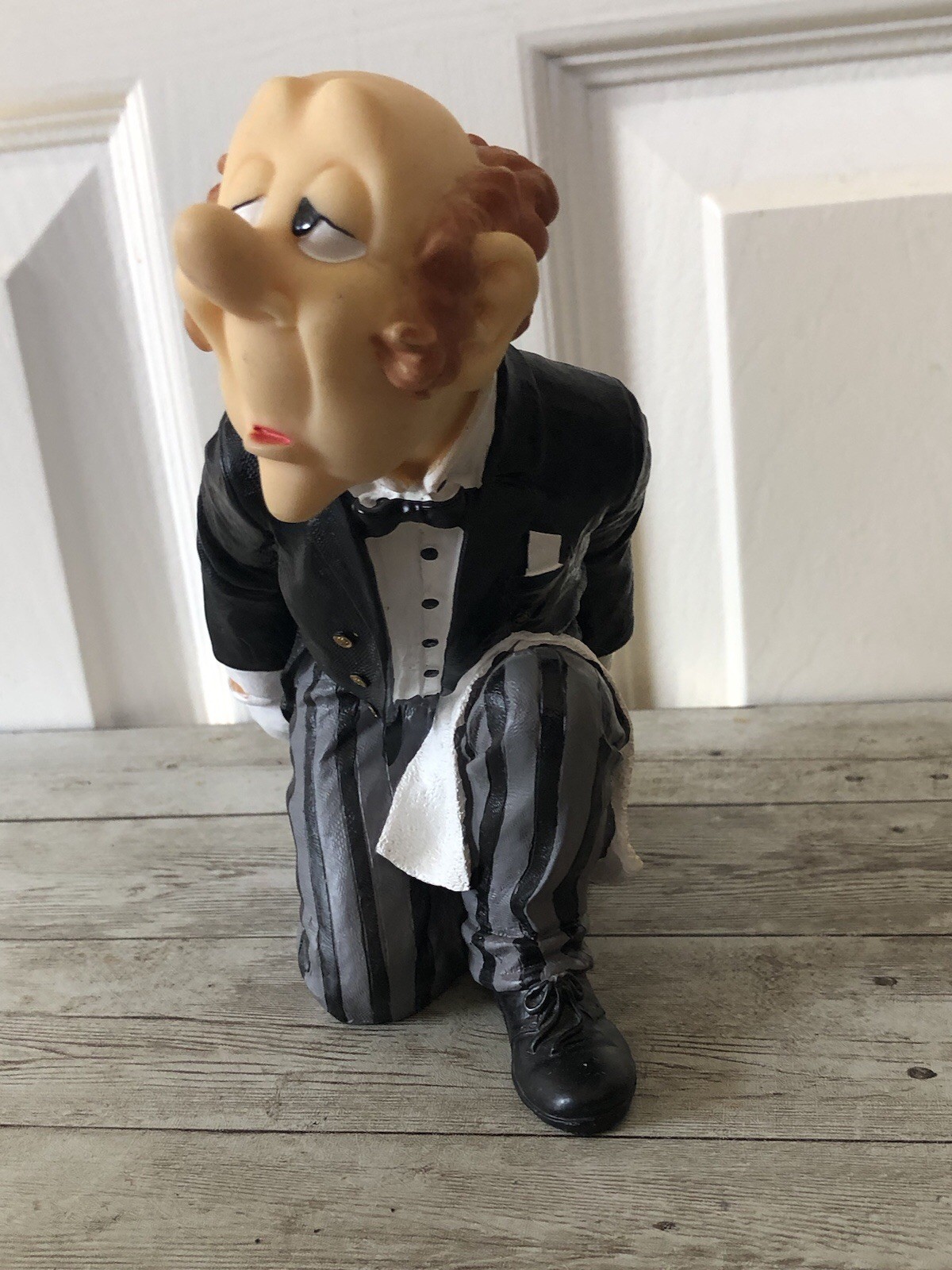 Chef Figurine Wine Bottle Holder Home Decor French Chef Bar Accent early 2000’s