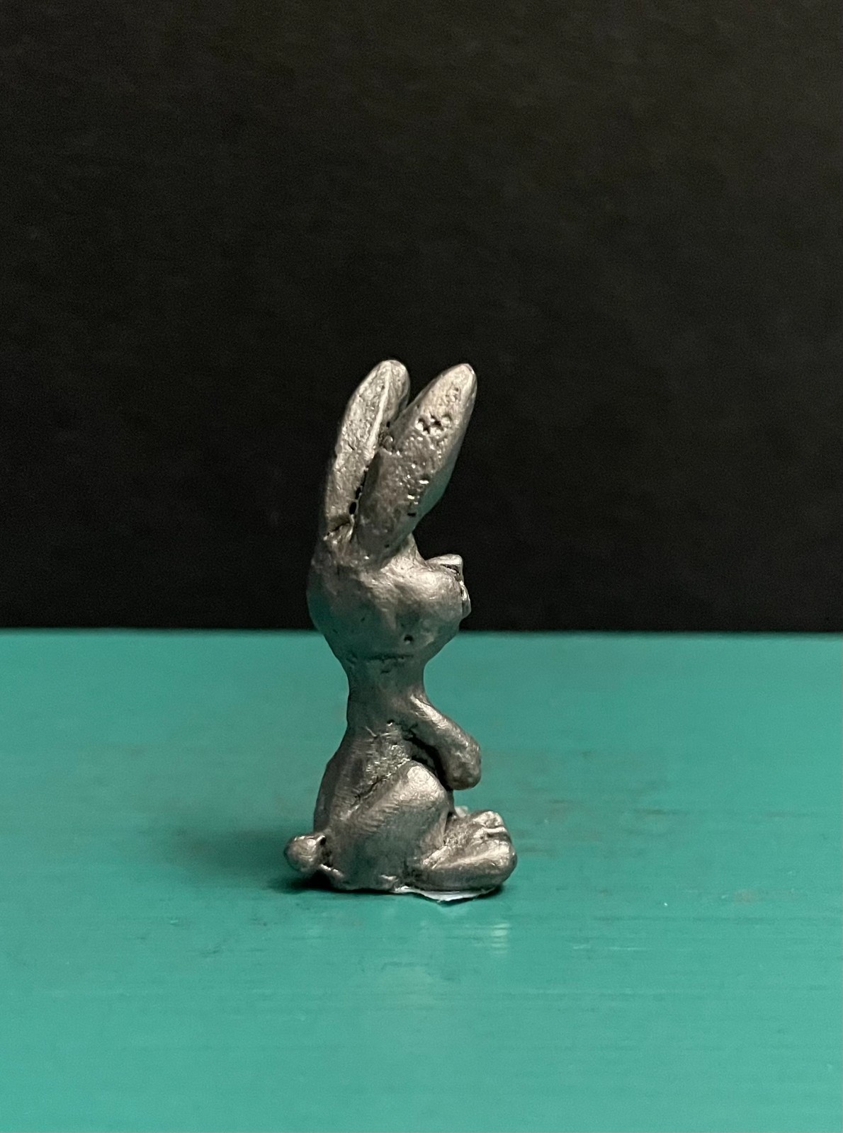 Michael Ricker Pewter Peewee Bunny Rabbit Animal Wildlife Diorama Art Figurine