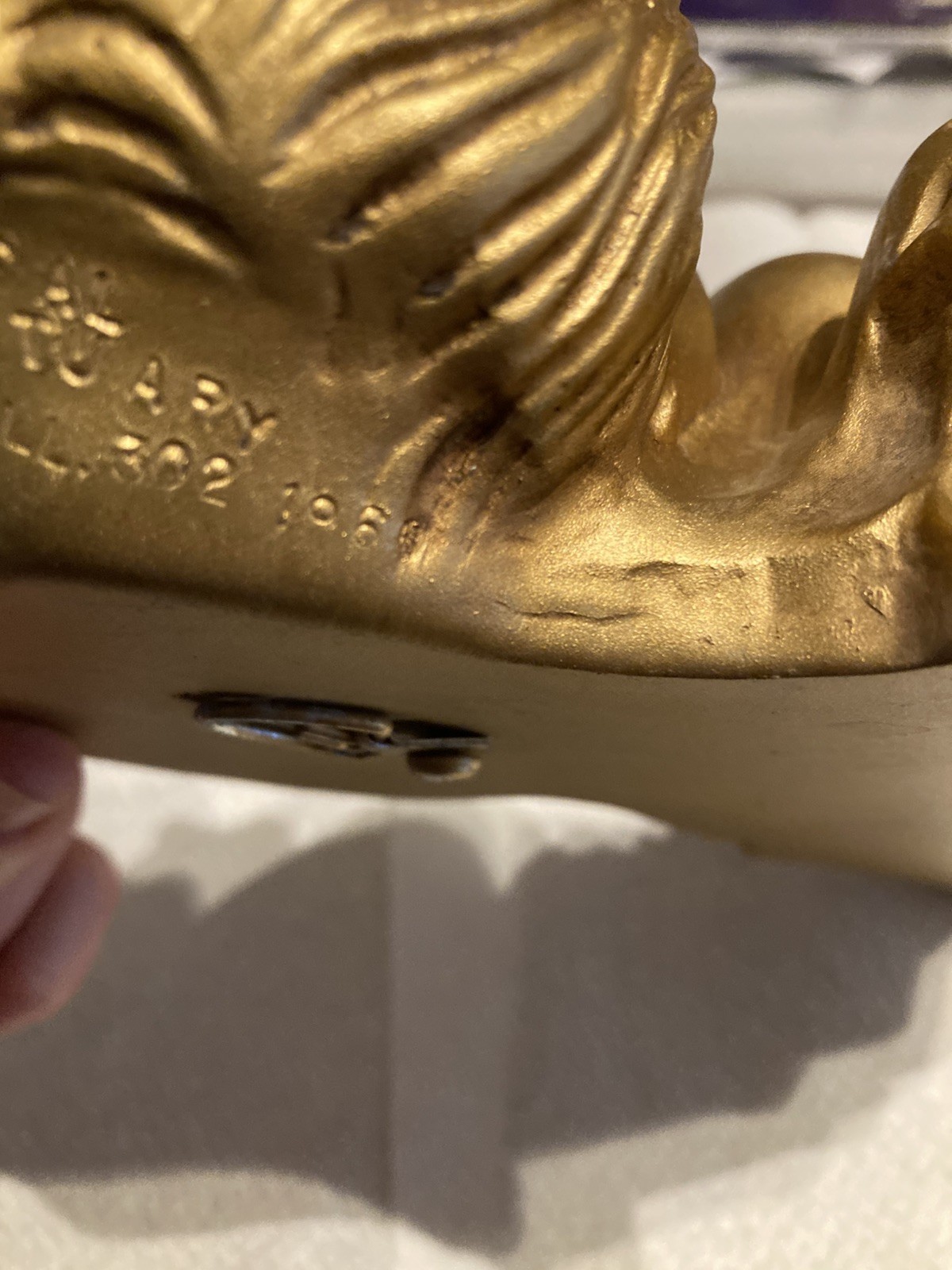 Universal Statuary 1965 Musical Gold Cherub Resin Wall Hanging Decor Set of 2