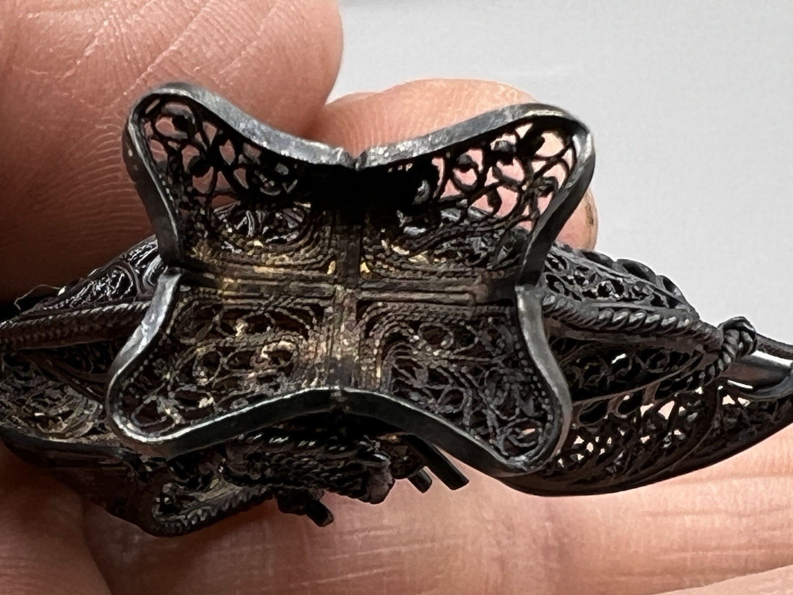 Set of Two VTG Silver Toned Metal Filigree Miniature 2” Spanish Galleons