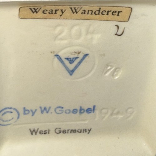 Rare Hummel Figurine Weary wanderer 204 Goebel Germany 1950 1959 TMK 3