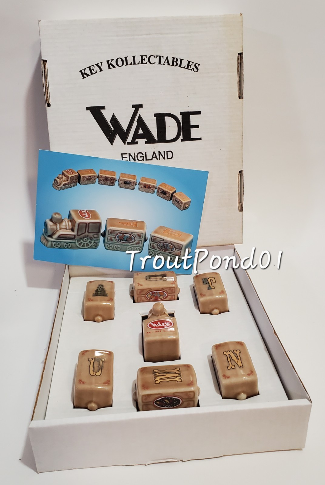 Wade Whimsies 7 Piece Train Set 2002 Special GOLD Ltd Ed 100 Key Kollectables