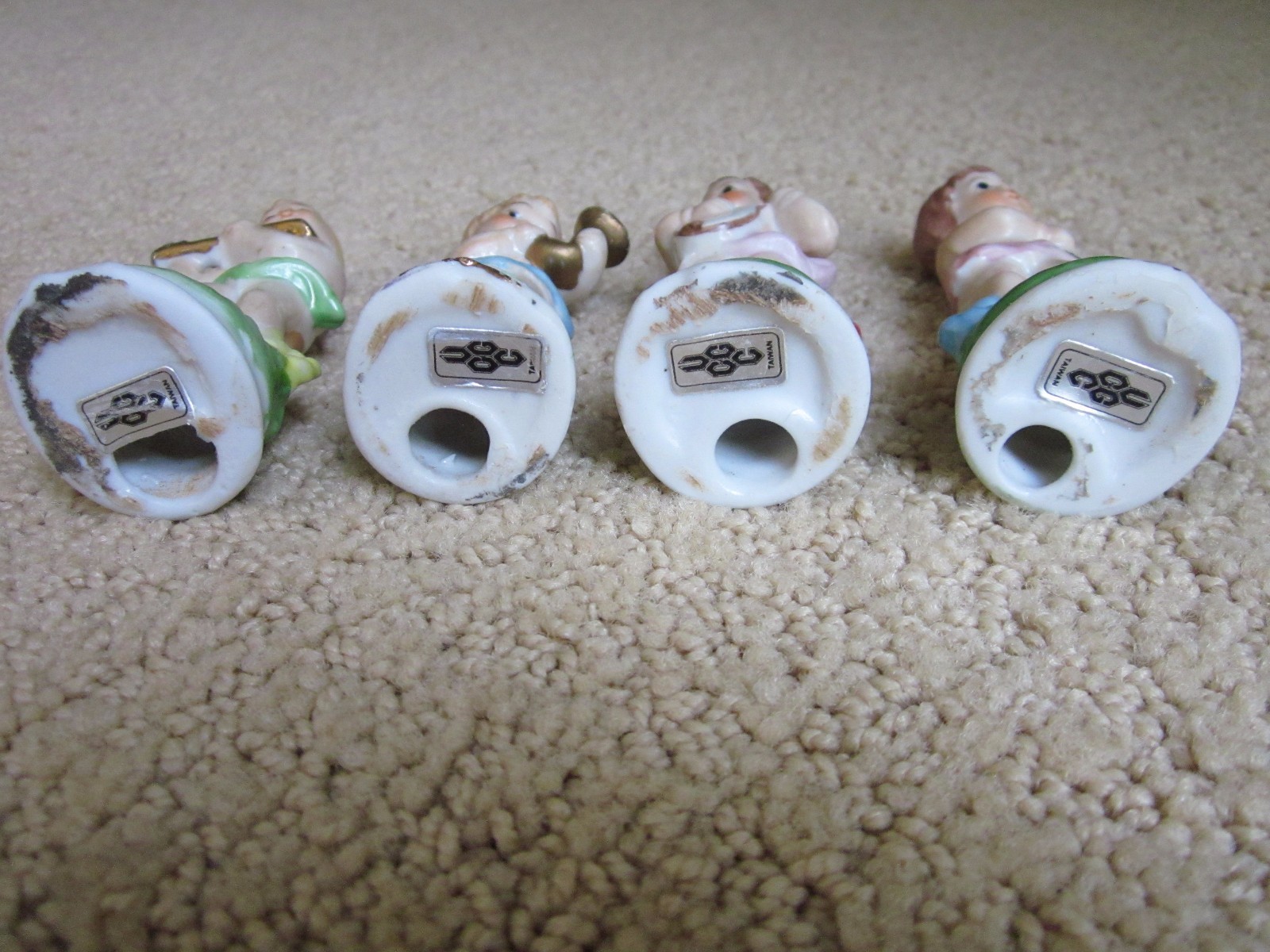 UCGC Lot of 4 Vintage Musical Children Figurines 3 1/4″ Tall Made In Taiwan