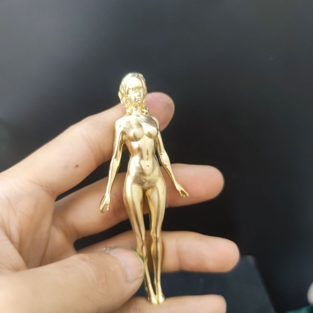 China Pure Bronze 10 Cm Beauty Girl Nude Body Art Statue