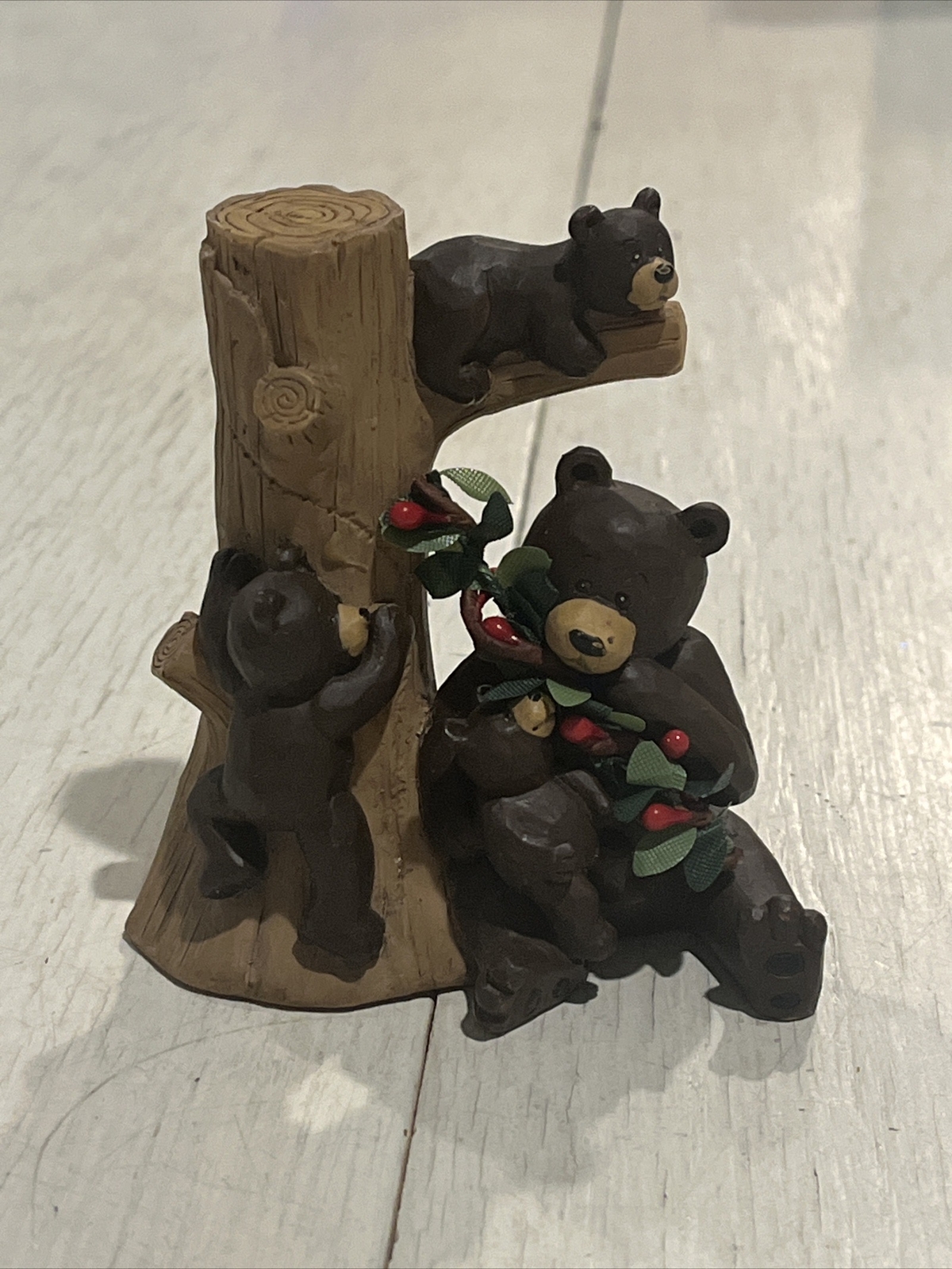 Mary Ann June Bears In Tree Resin Figurine 3 1/4”