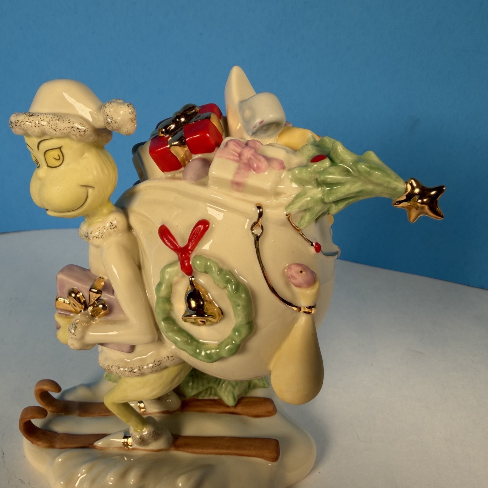 RARE 2014 Lenox Dr. Seuss GRINCH’S SNOWY ESCAPE Christmas Figurine 5.5″ NO BOX