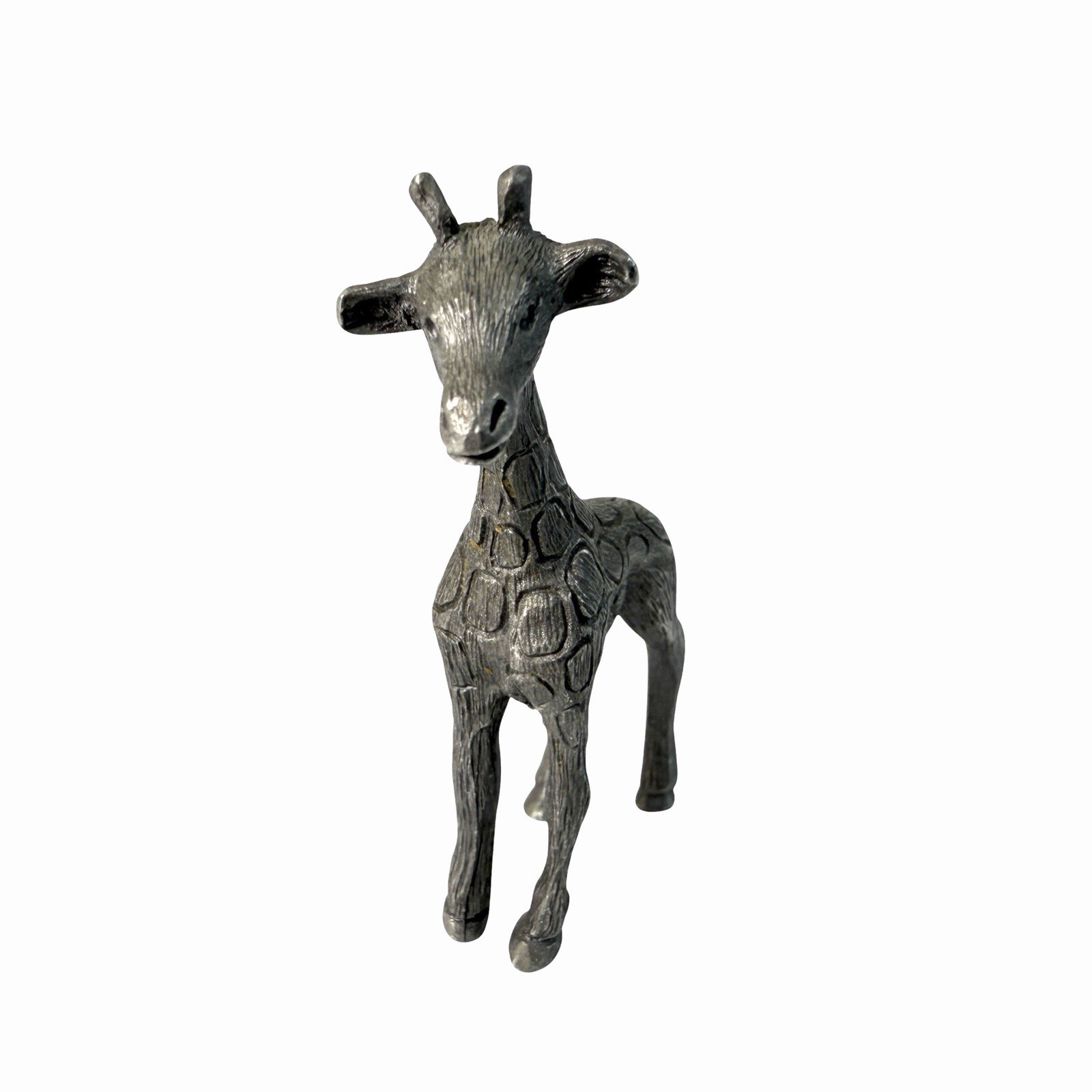 Vintage Spoontiques Giraffe Pewter Zoo Animals Figurine Statue Decor 2.25″ Tall
