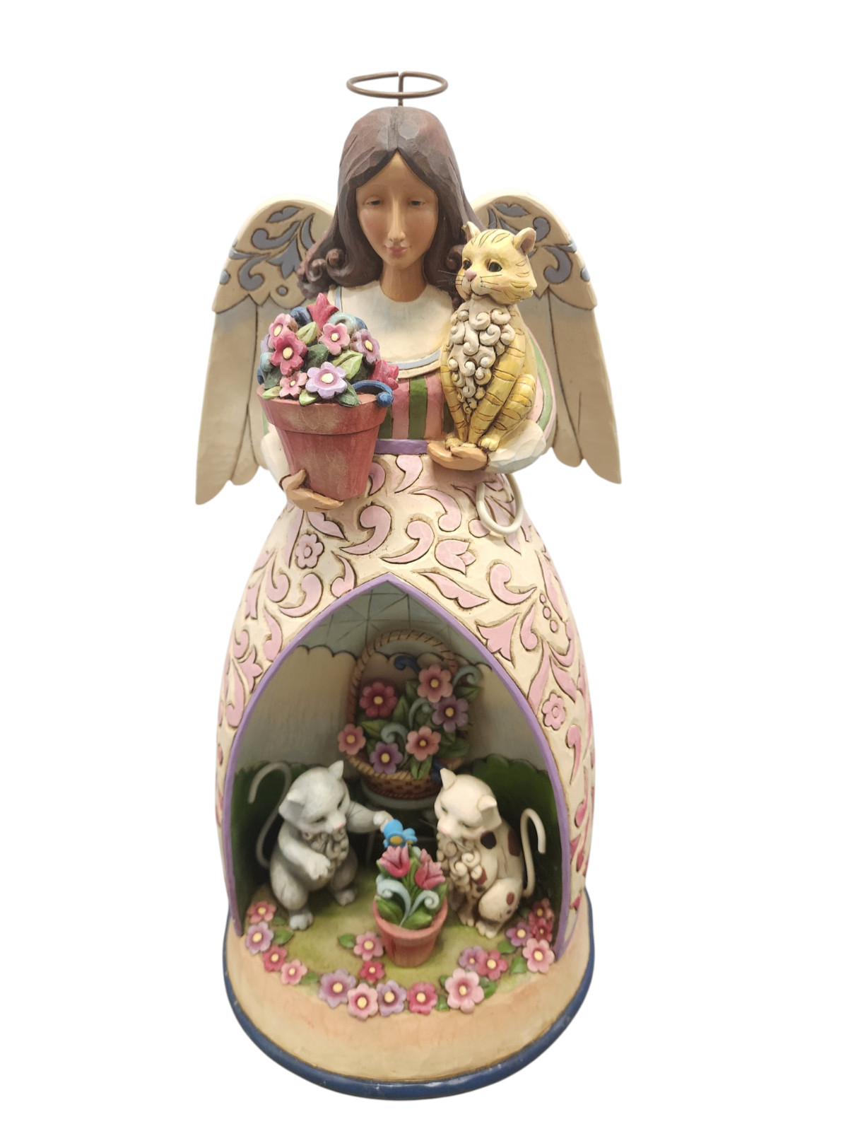 Jim Shore Garden Angel Cats Indoor Outdoor Diorama Heartwood Creek 2007 4011483