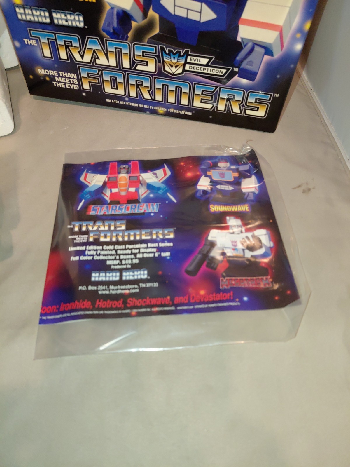 Hard Hero Transformers Soundwave Cold Cast Porcelain Bust Limited Edition