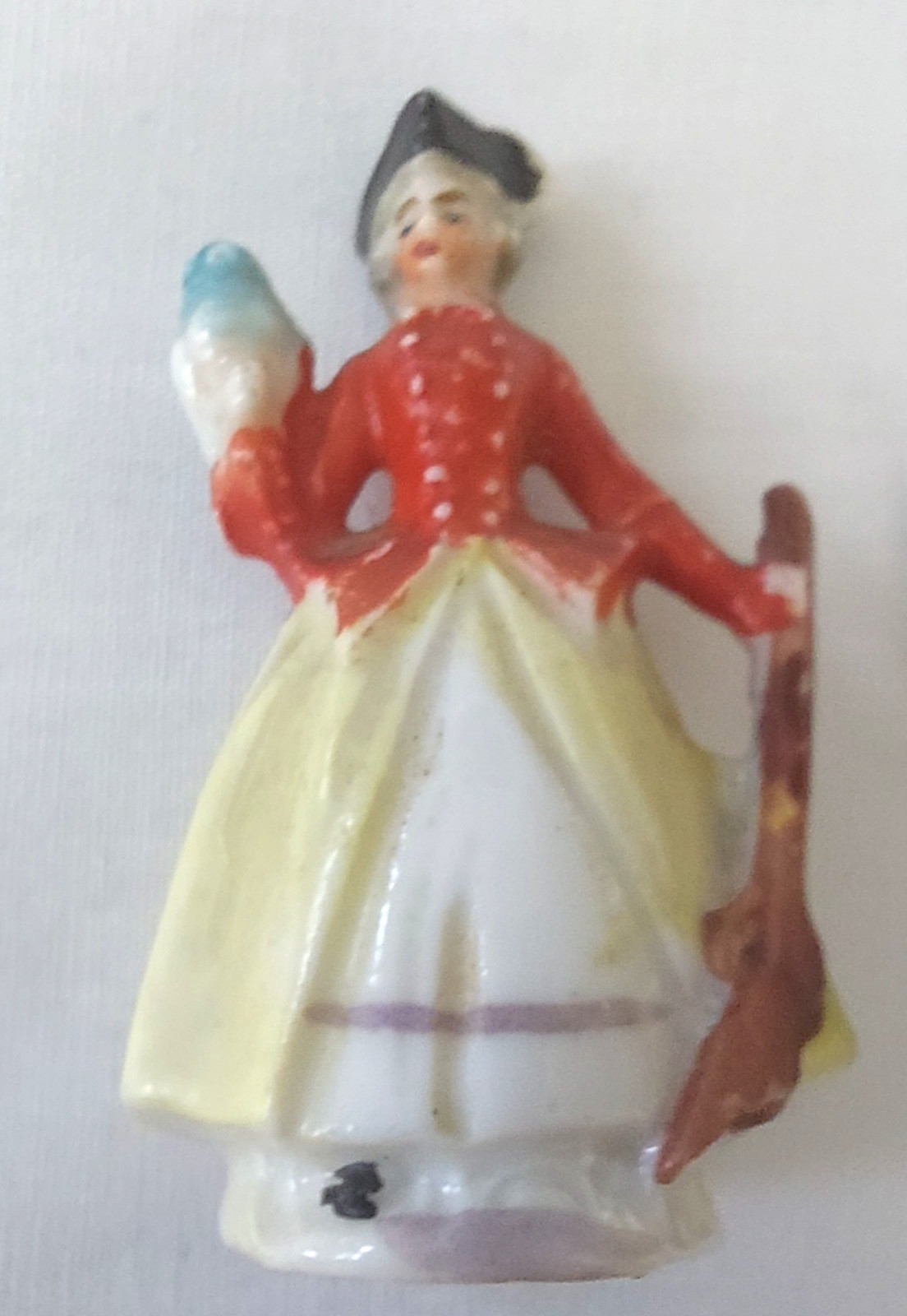 Lot 2 VTG Porcelain Figurines Victorian Man & Woman Japan Colonial Hand Painted
