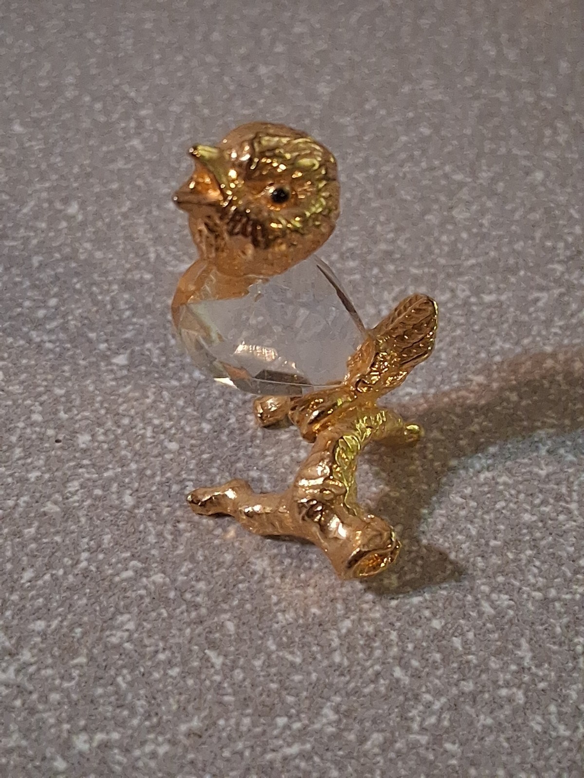 LENCIA Star Collection 66.016 SONGBIRD ON BRANCH Gold & Crystal Swarovski?