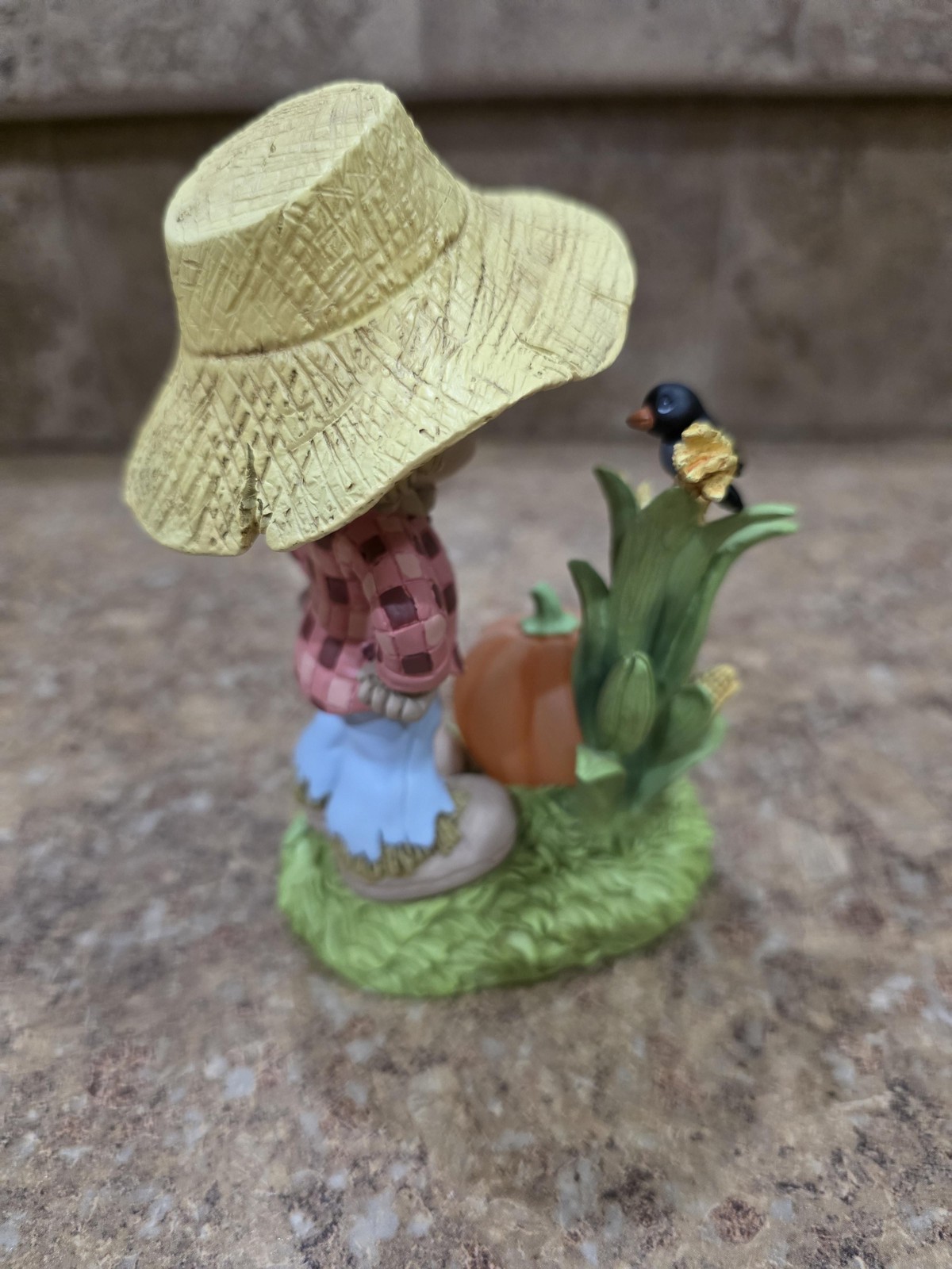 Precious Moments 249401 Happy Fall LED Scarecrow Resin Figurine Pumpkin Crow