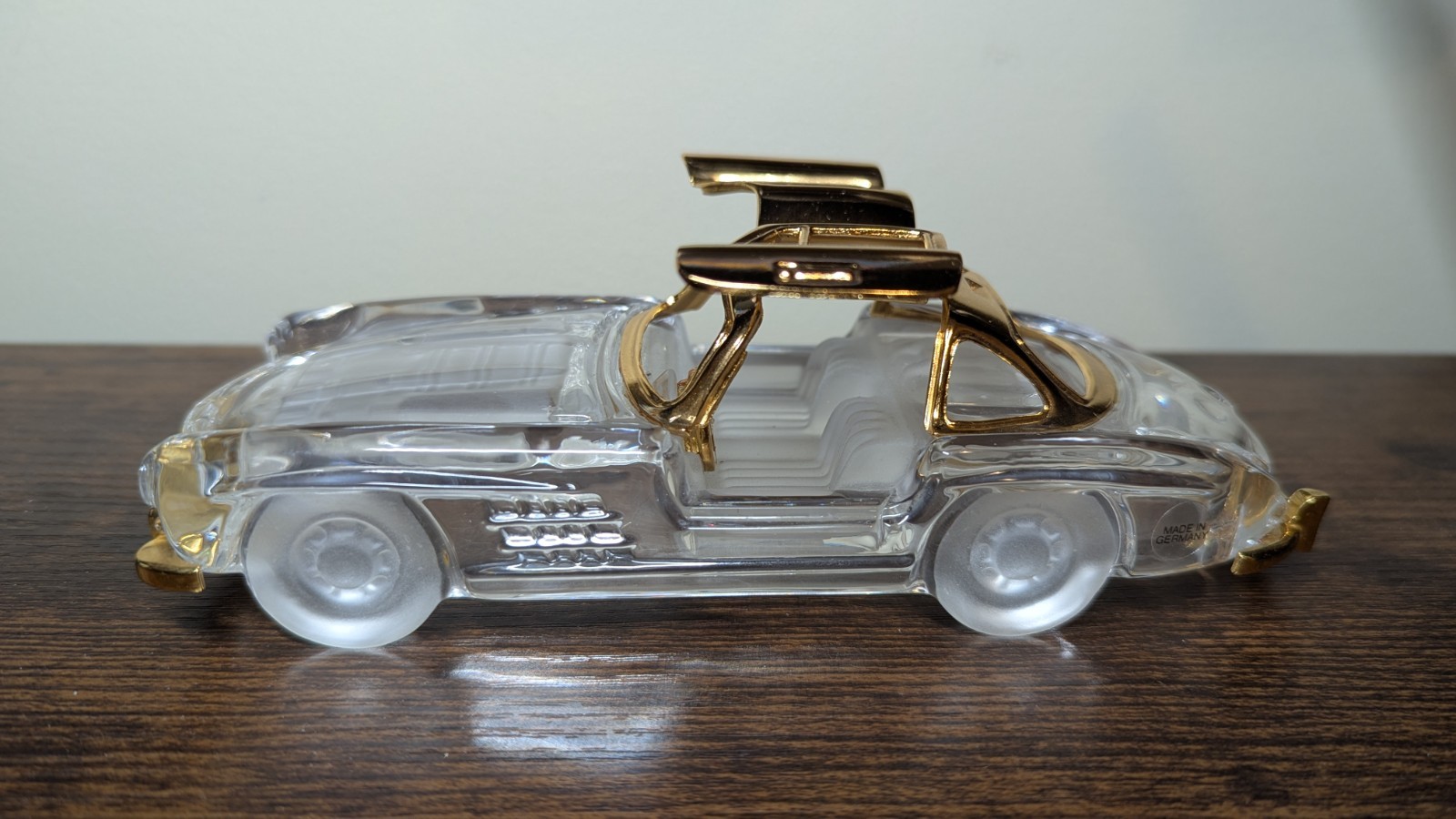 The Franklin Mint 1954 Mercedes 300 SL Gullwing Crystal & 24K Gold Trim 1:24 HTF
