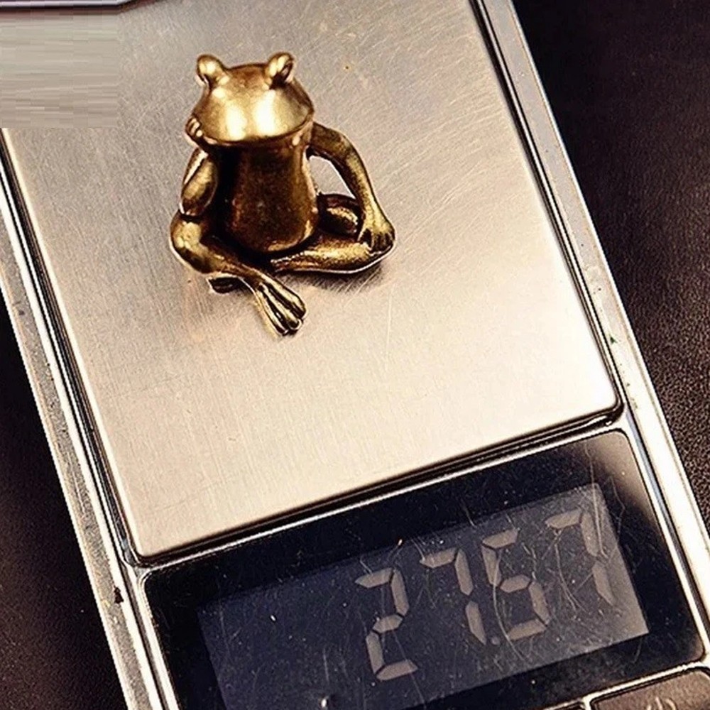Handmade Animal Ornaments Home Decors Vintage Brass Frog Miniatures Figurines