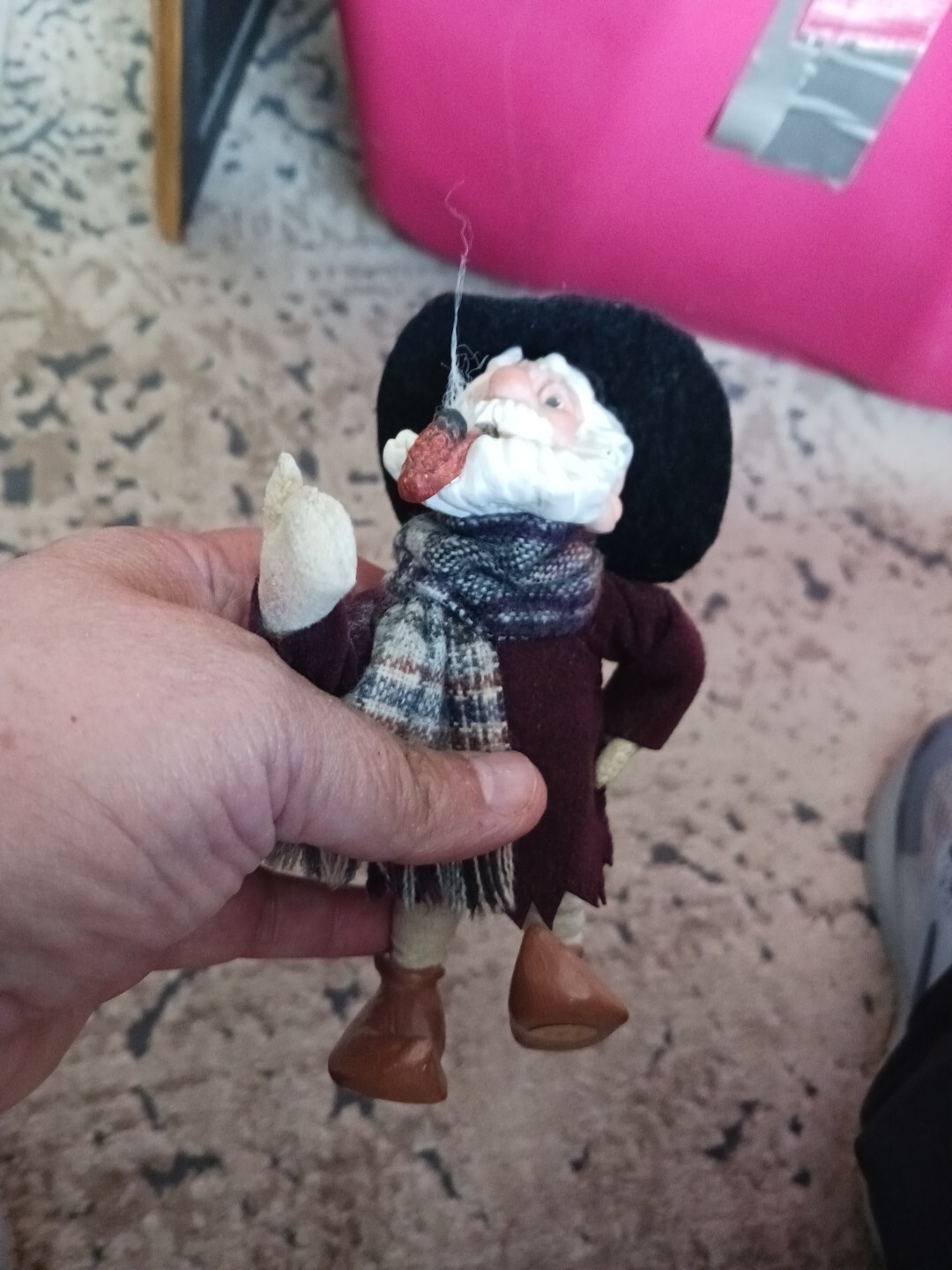 SIMPICH VTG SIMPICH CHARACTER FIGURE ELF WITH SMOKING PIPE