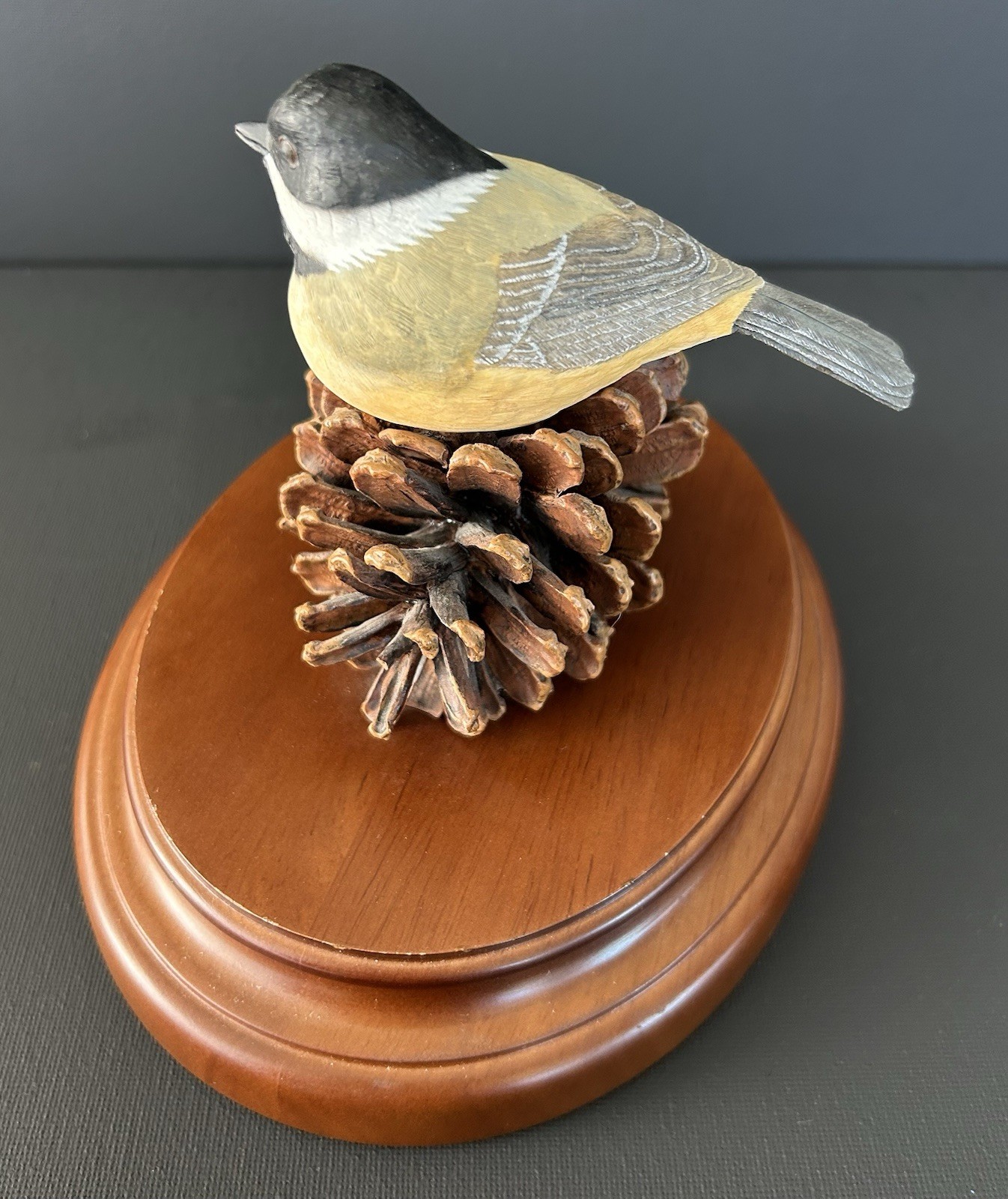 RARE Bob Kroese Pheasants Forever Chickadee On Pinecone Sculpture Figure SIGNED