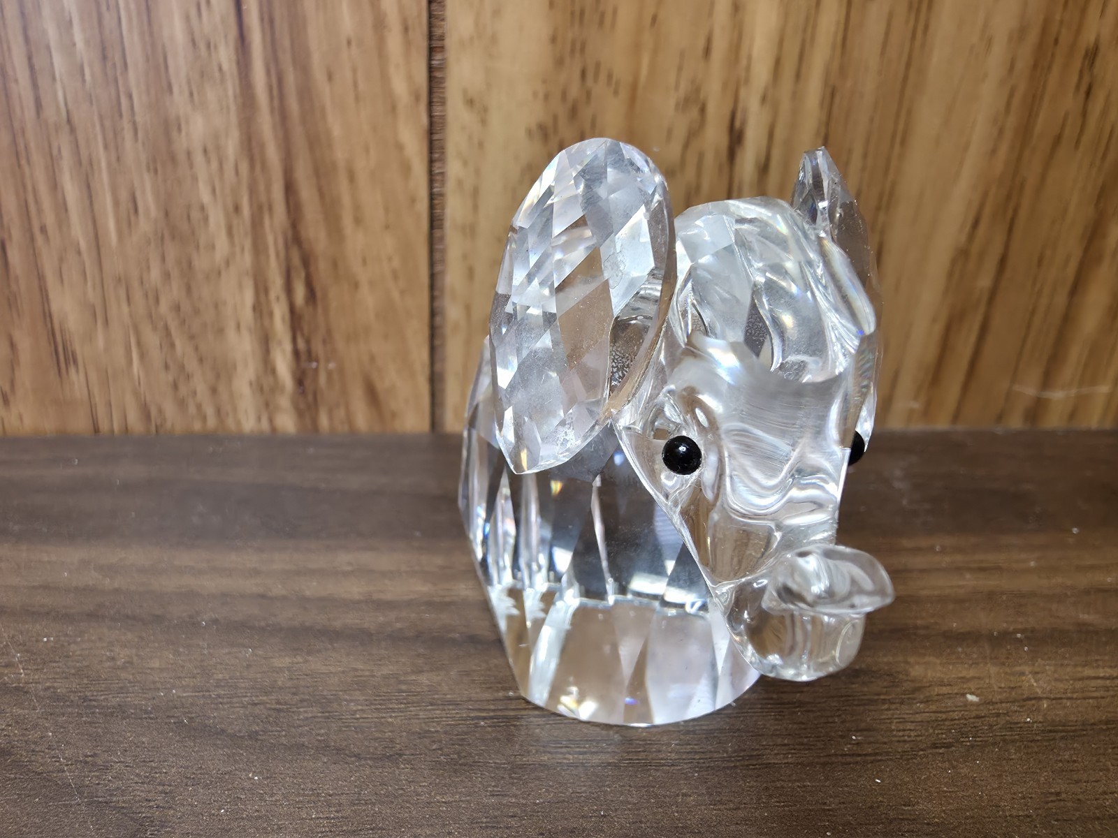 SWAROVSKI ELEPHANT WITH METAL TAIL (7640-055-000) LARGE CRYSTAL FIGURINE