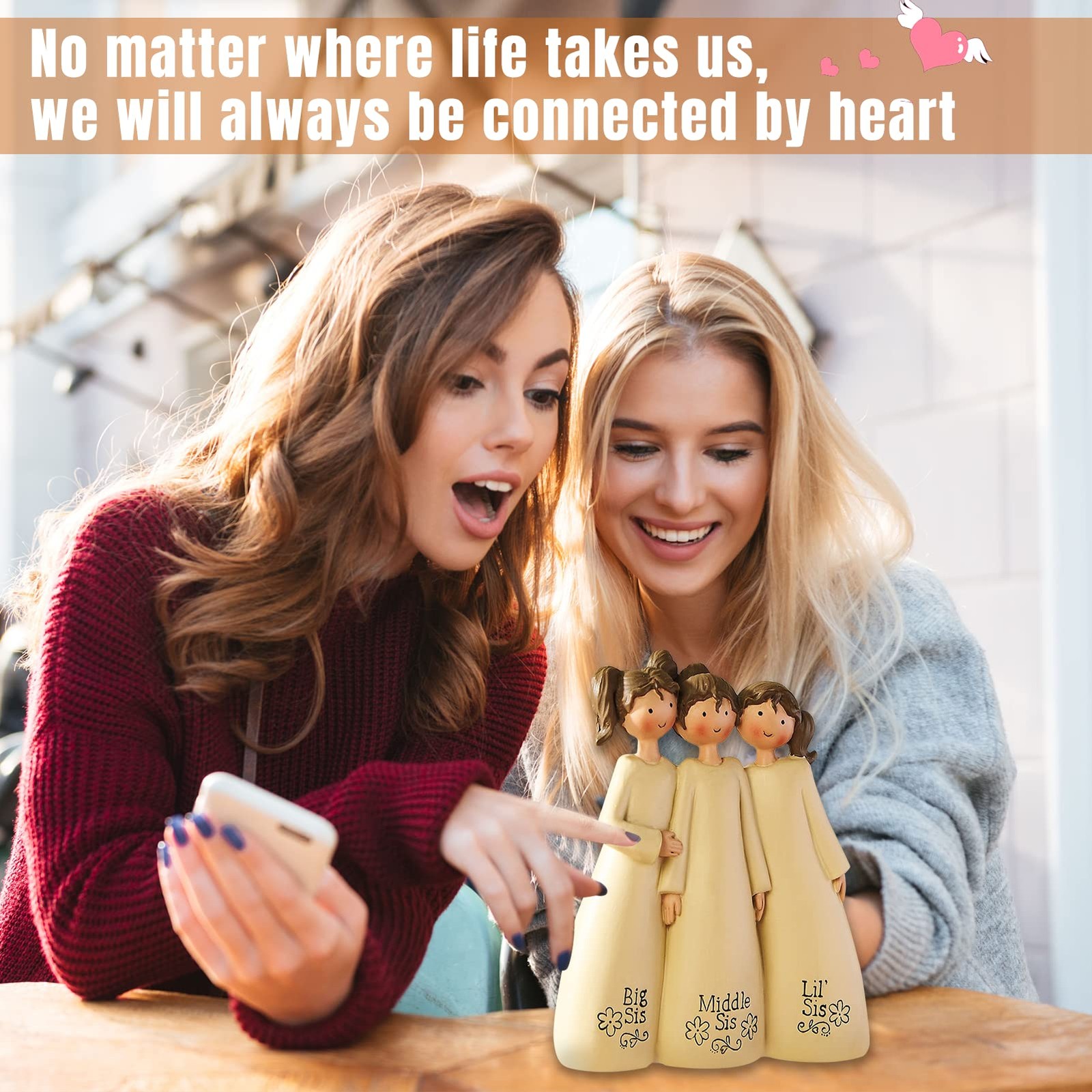 Think of Me Sister Figurines, Together Forever, Friendship Birthday Gifts, Decor