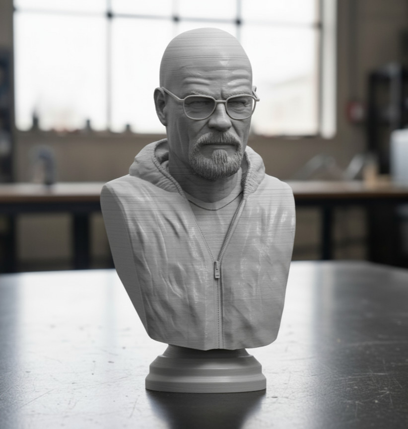 Walter White Breaking Bad With Glasses Bust Figure Large 13″ inch – 3D Printed
