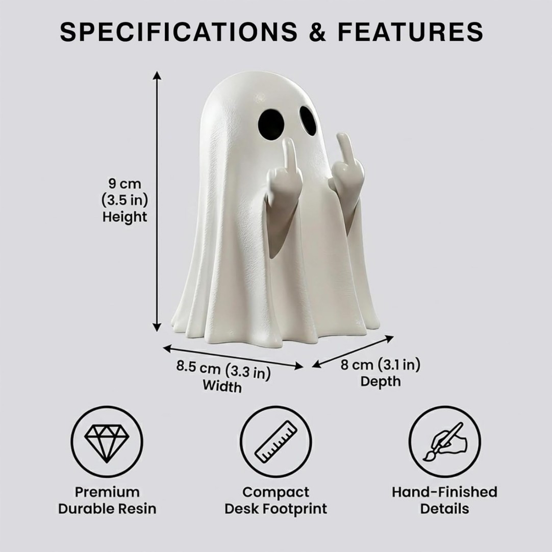 (2 Pack ) Cute Ghost Figurine Spooky Resin Statue Decoration Home Tabletop ++*-