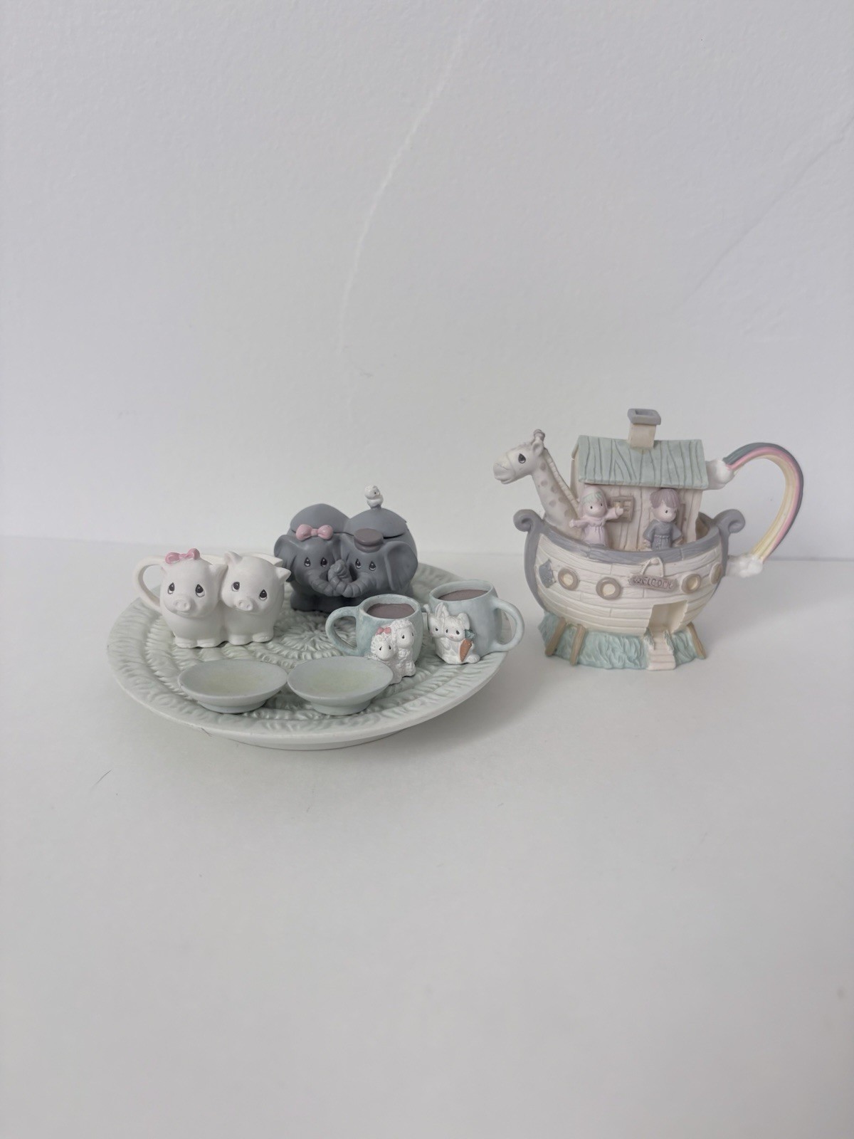 Precious Moments Vintage 1996 Miniature Noah’s Ark Tea Set – free shipping!!