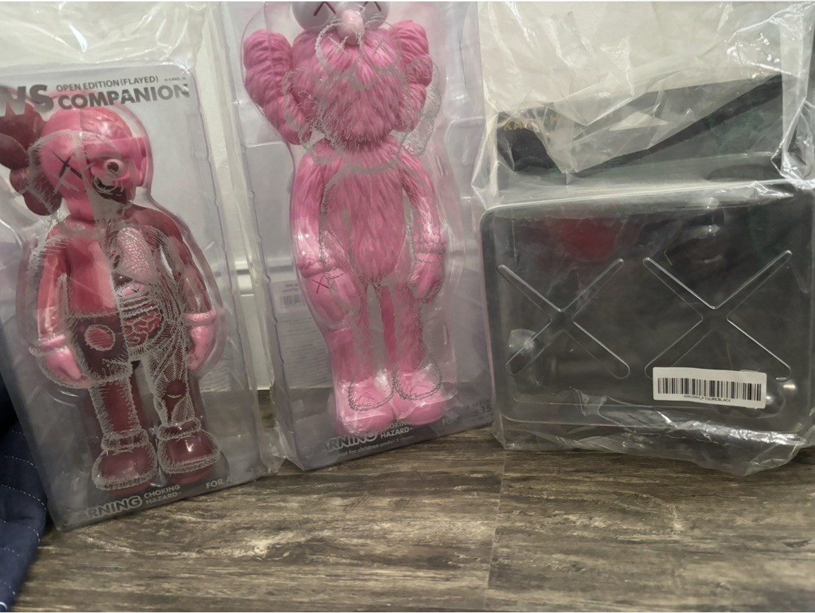 KAWS Companion Open Edition Flayed Figurine 2016 Pink/Red 11in Boxed