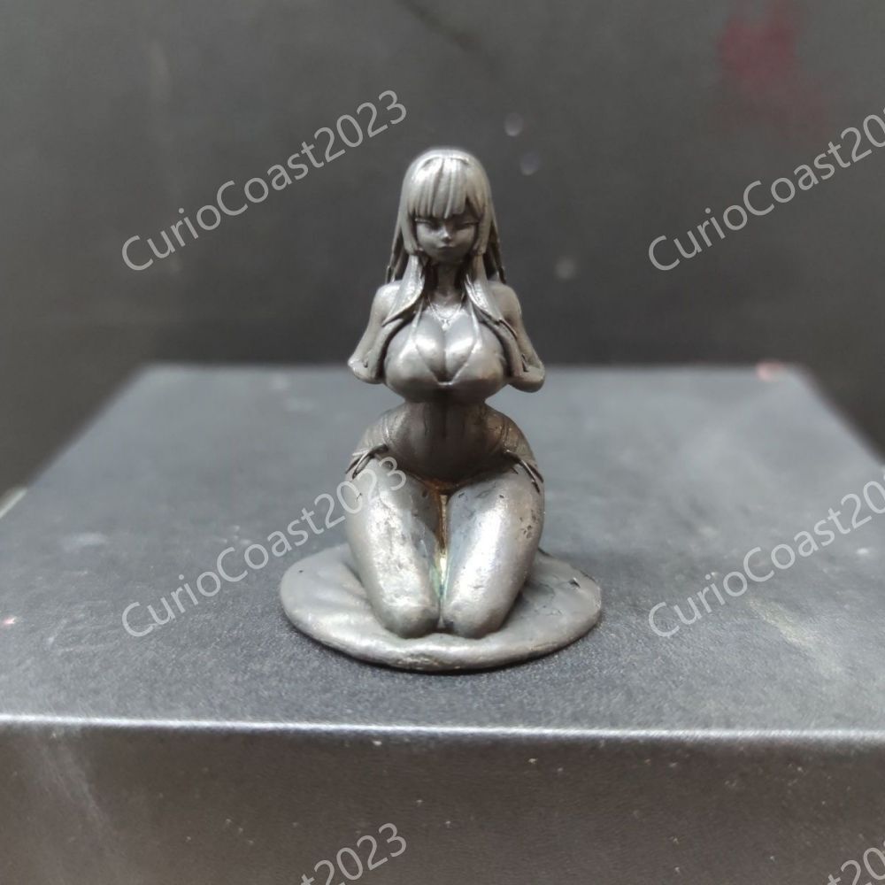 Pure Brass Busty Lady Girl Copper Beauty Elf Lily Ornaments Female Body Statue
