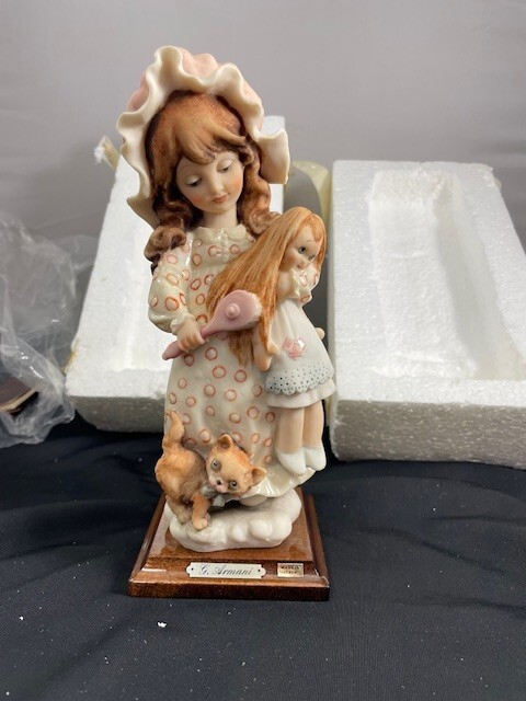 G Armani—NEW IN BOX—Figurine- Girl Brushing Doll-Florence Italy- 1984