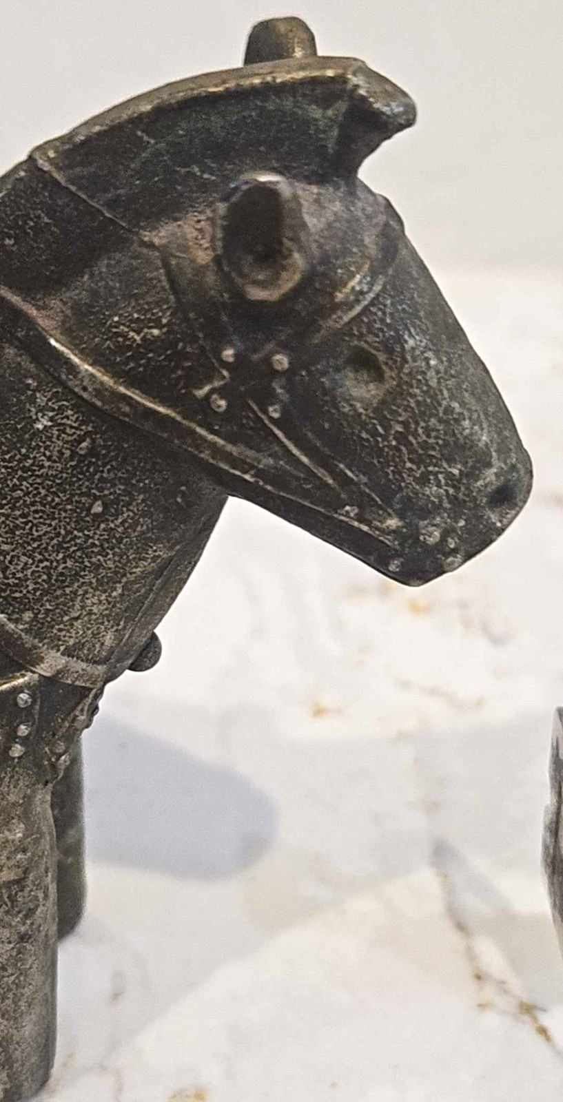 MCM Japanese Cast Metal Horse Toothpick Holder 3.75″ Marked, Removable Saddle